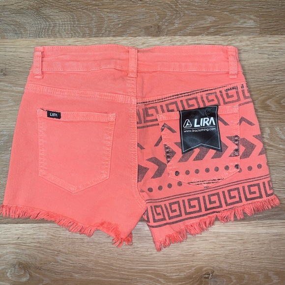 LIRA Printed Festival Denim Cut Off Shorts - Picture 4 of 4